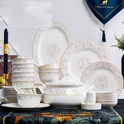 image-Ceramic Bowls And Saucers Set Bone China Bowls And Plates