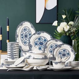 image-Ceramic Bowls And Saucers Set Bone China Bowls And Plates