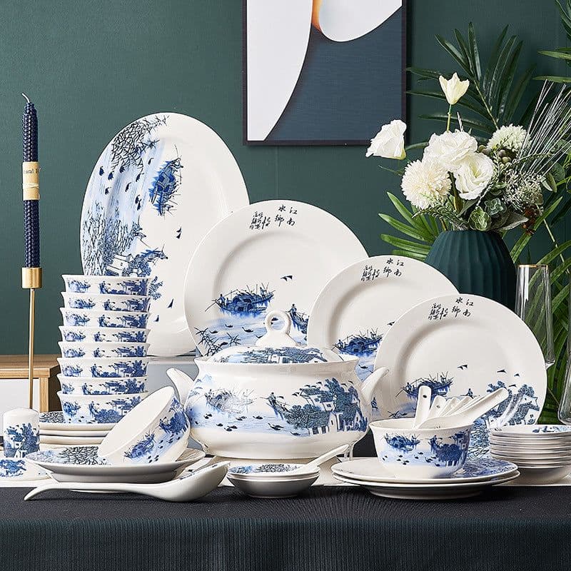 image-Ceramic Bowls And Saucers Set Bone China Bowls And Plates