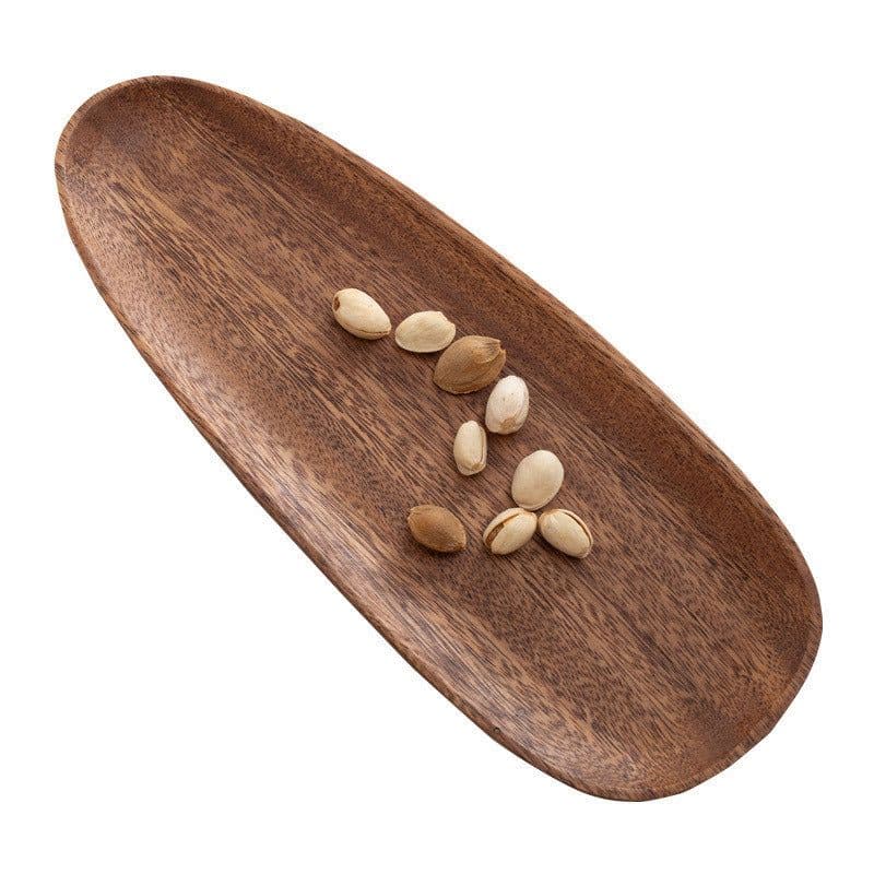 image-Acacia Wooden Tray Cake Tray Wooden Irregular Dinner Plate Homestay Hotel Set Plate