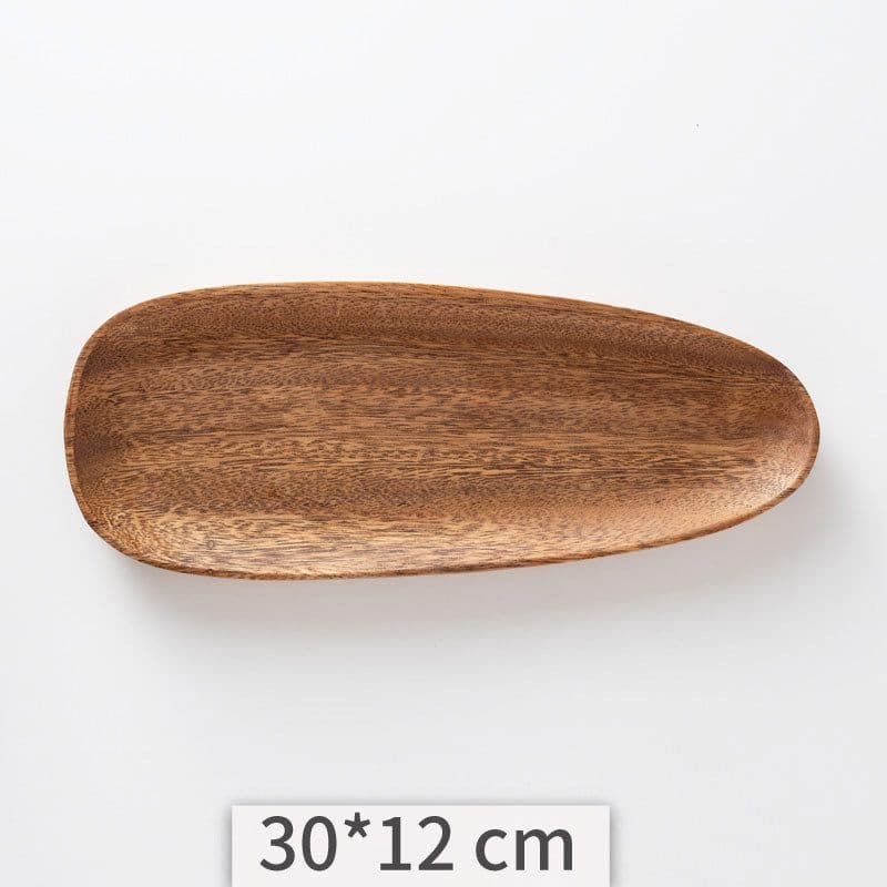 image-Acacia Wooden Tray Cake Tray Wooden Irregular Dinner Plate Homestay Hotel Set Plate