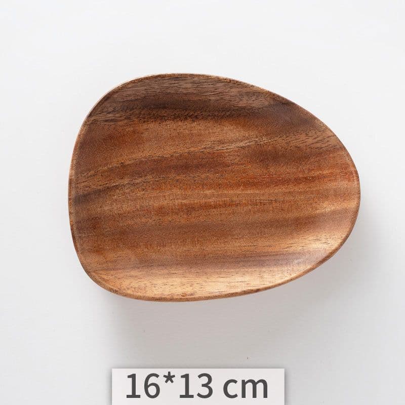 image-Acacia Wooden Tray Cake Tray Wooden Irregular Dinner Plate Homestay Hotel Set Plate