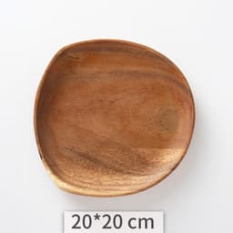 image-Acacia Wooden Tray Cake Tray Wooden Irregular Dinner Plate Homestay Hotel Set Plate