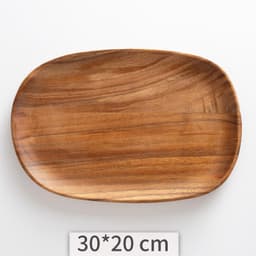 image-Acacia Wooden Tray Cake Tray Wooden Irregular Dinner Plate Homestay Hotel Set Plate