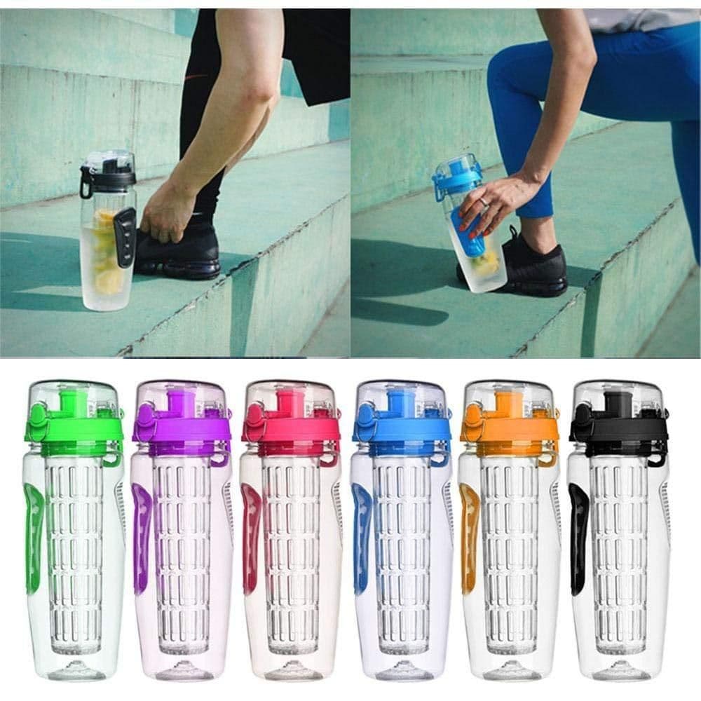 image-1000ml Water Fruit Bottle BPA Free Plastic Sport Fruit Infuser Water Bottles With Infuser Juice Shaker Drink Bottle Of Water