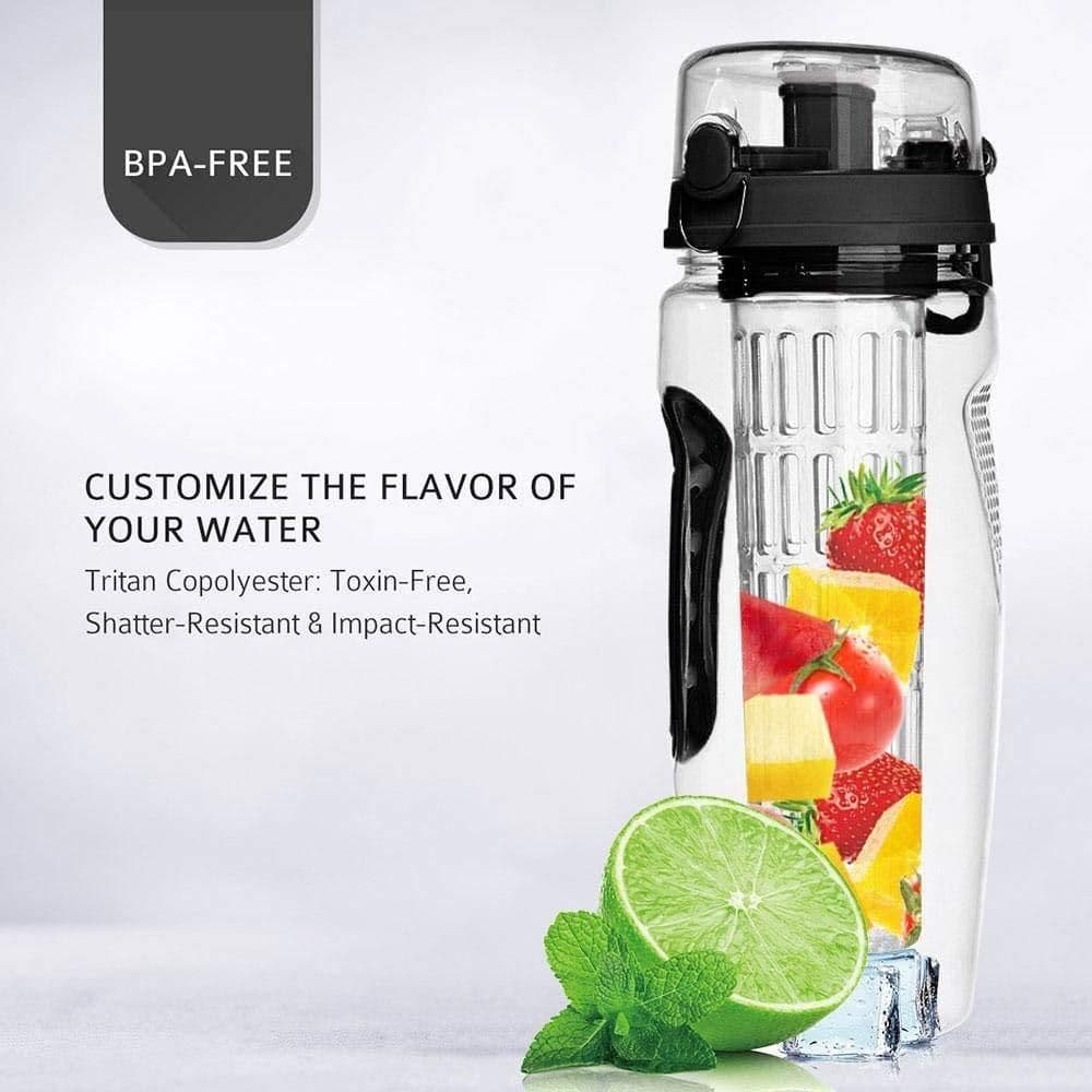 image-1000ml Water Fruit Bottle BPA Free Plastic Sport Fruit Infuser Water Bottles With Infuser Juice Shaker Drink Bottle Of Water