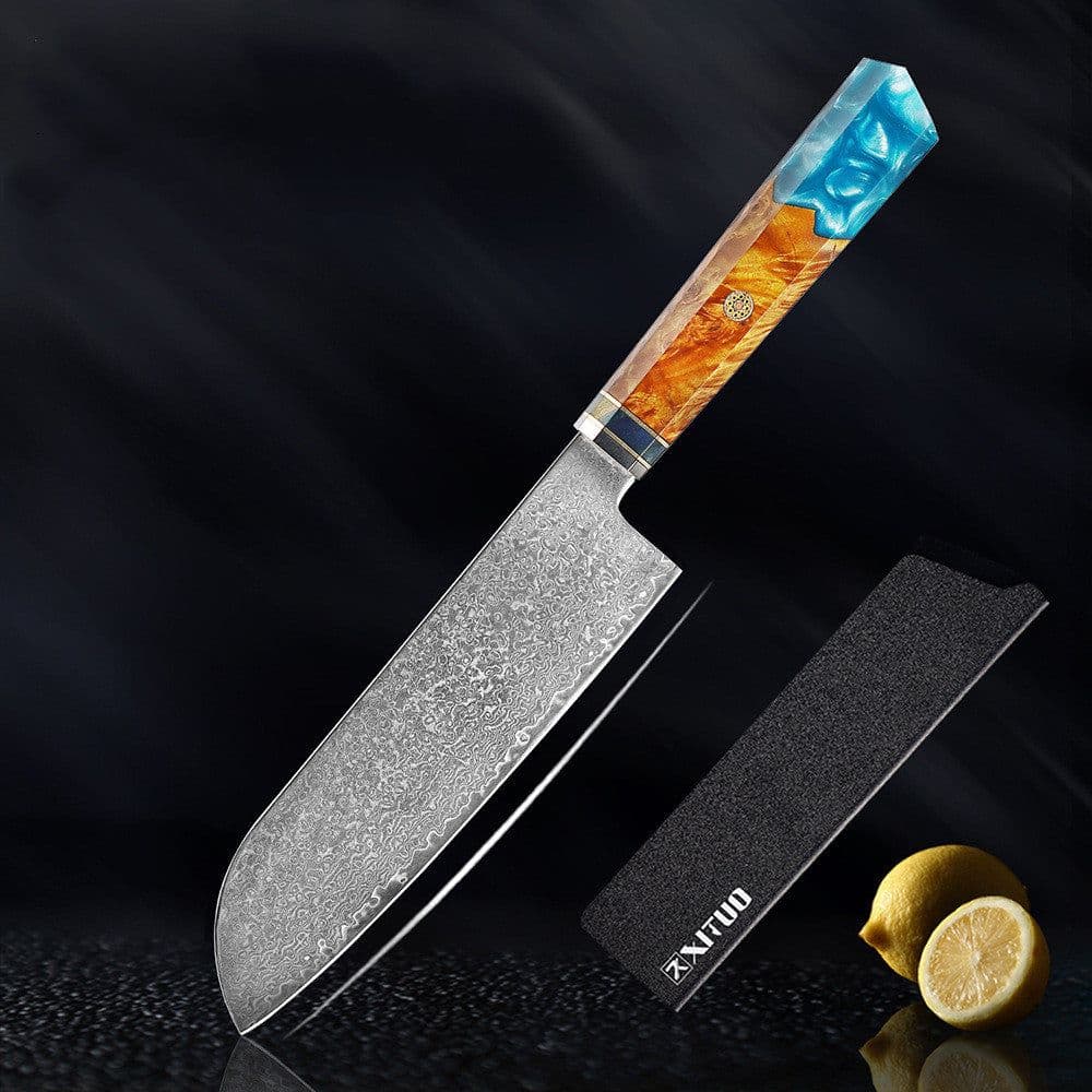 image-Kitchen Set Knife Damascus Steel Kitchen Knife Kitchen Knife Chef Knife Santoku Knife Japanese Knife Kitchen Tool