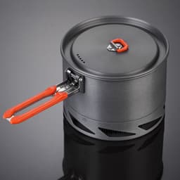 image-Camping Utensils Dishes Cookware Set For Picnic Hiking Heat Exchanger Pot Kettle Outdoor Tourism Tableware Heat Collecting Hard Alumina