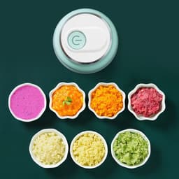 image-Portable Electric Mini Garlic Cutter Masher Vegetable Fruit Meat Food Chopper Grinder