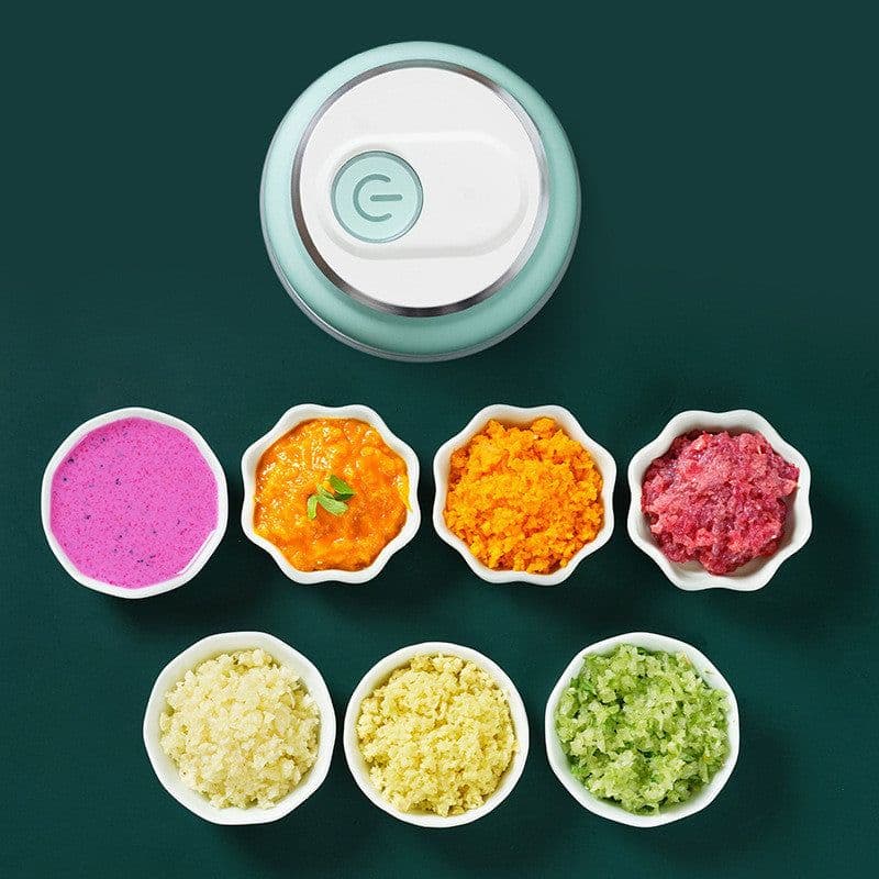 image-Portable Electric Mini Garlic Cutter Masher Vegetable Fruit Meat Food Chopper Grinder