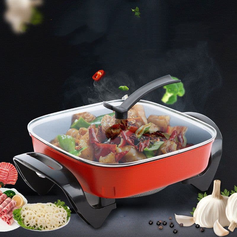 image-Multifunctional Electric Hot Pot, Household Electric Hot Pot, Square Pot