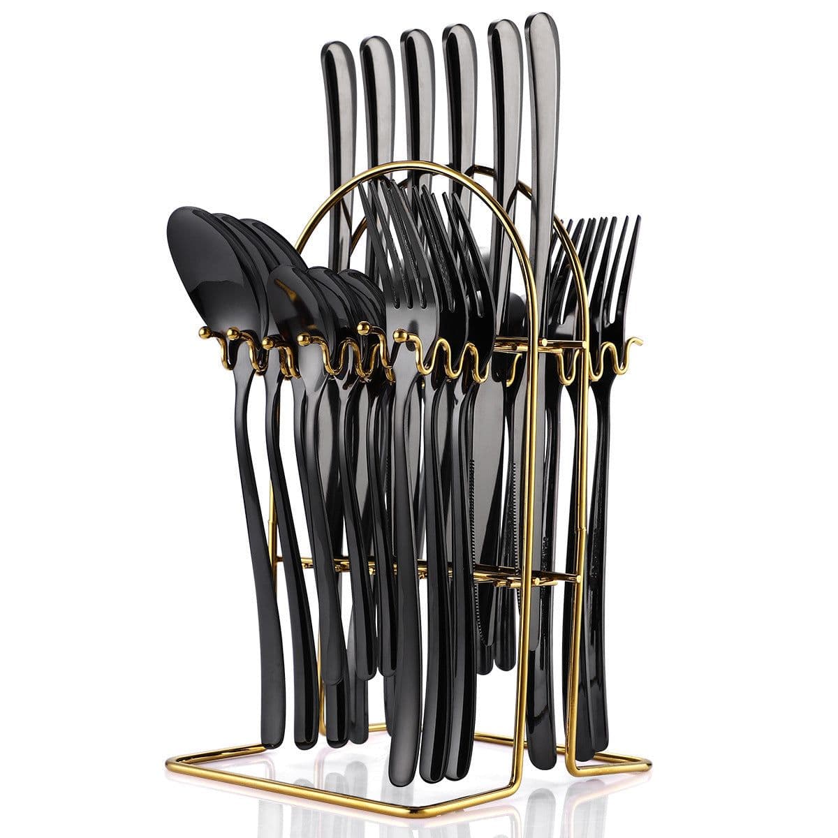 image-Stainless Steel Cutlery 24-piece Set Moonlight 666 West Cutlery Rack