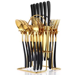 image-Stainless Steel Cutlery 24-piece Set Moonlight 666 West Cutlery Rack