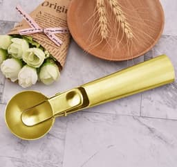 image-Rose Gold Brass Stainless Steel 430 Ice Cream Spoon