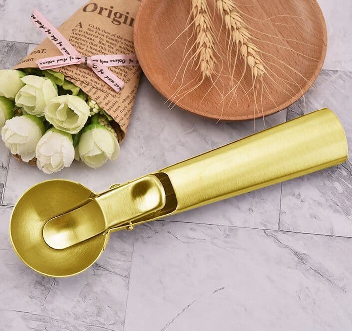 image-Rose Gold Brass Stainless Steel 430 Ice Cream Spoon