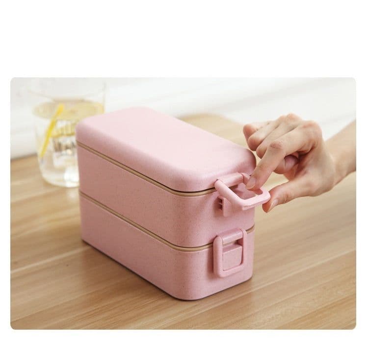 image-Wheat Straw Lunch Box Japanese Tableware Lunch Box Microwave Oven Student Multi-layer Lunch Box Sushi Box Double-layer Lunch Box Custom Logo
