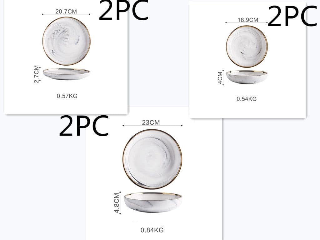 image-Marble Tableware Bowls Plates Rice