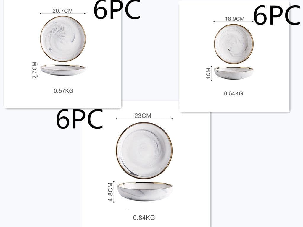 image-Marble Tableware Bowls Plates Rice