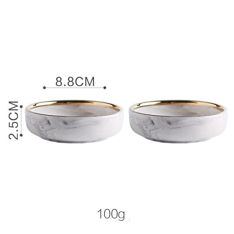 image-Marble Tableware Bowls Plates Rice