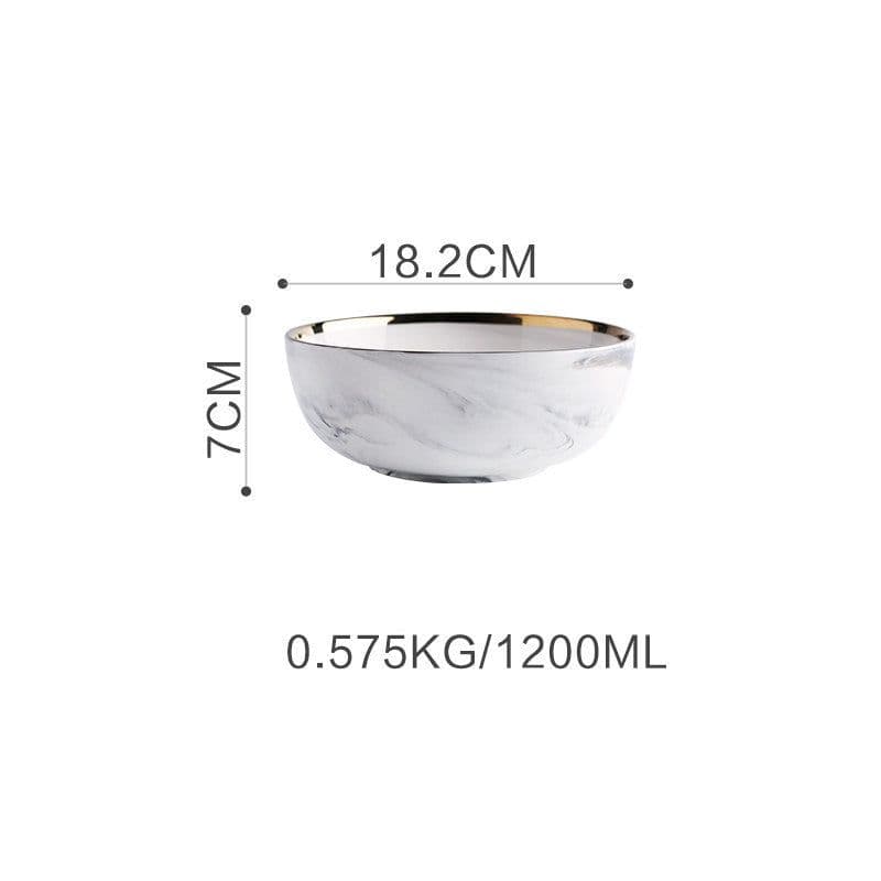 image-Marble Tableware Bowls Plates Rice