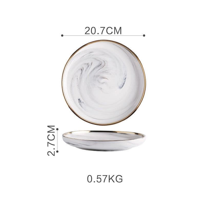 image-Marble Tableware Bowls Plates Rice