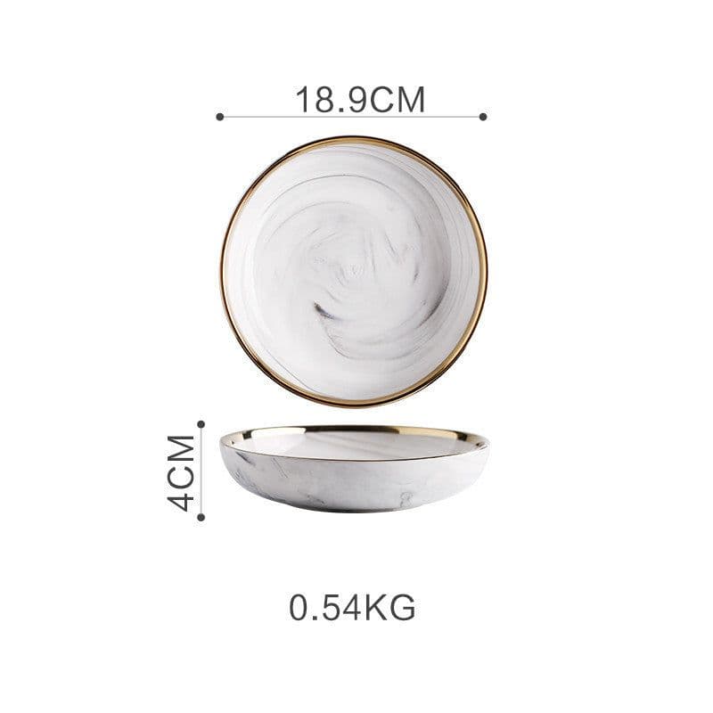 image-Marble Tableware Bowls Plates Rice