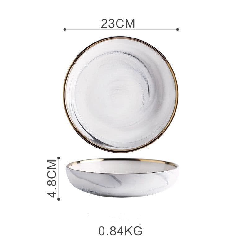 image-Marble Tableware Bowls Plates Rice
