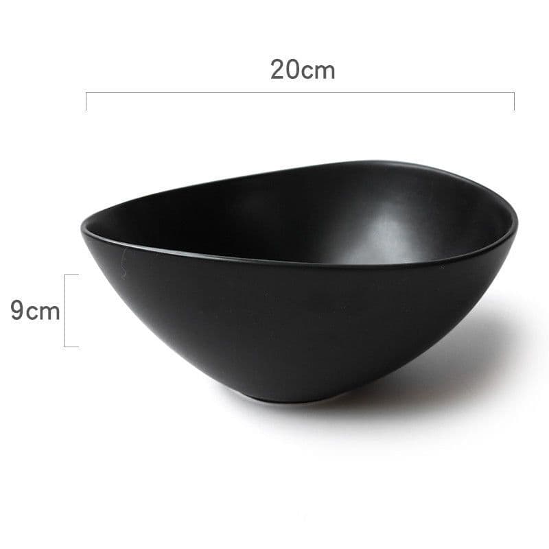 image-Ceramic Japanese Bowls Are Beautiful And Cute. Irregular Household 5-inch Bowls And Plates Single