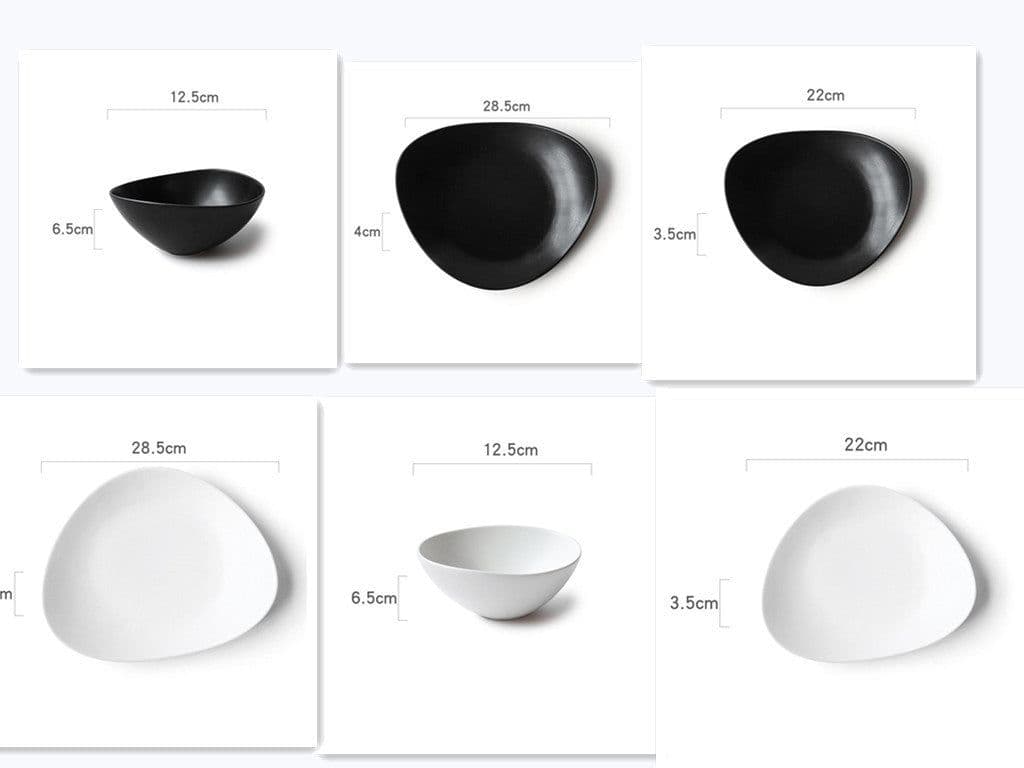 image-Ceramic Japanese Bowls Are Beautiful And Cute. Irregular Household 5-inch Bowls And Plates Single