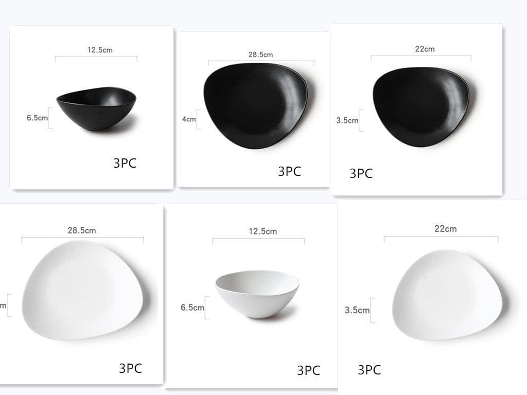 image-Ceramic Japanese Bowls Are Beautiful And Cute. Irregular Household 5-inch Bowls And Plates Single