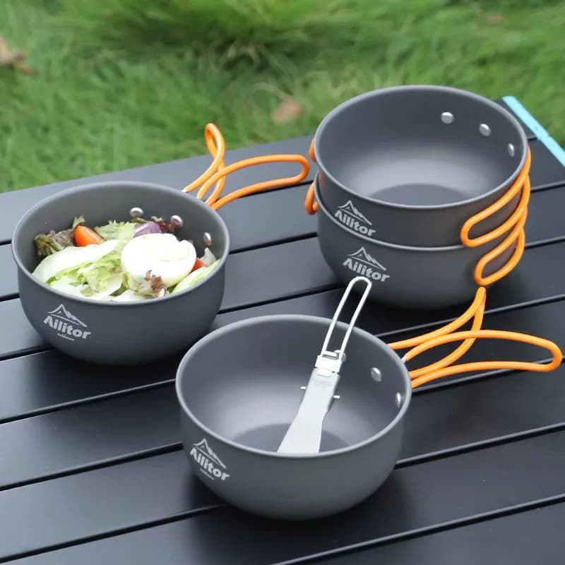 image-Outdoor Aluminum Alloy Folding Bowl For Camping And Portable