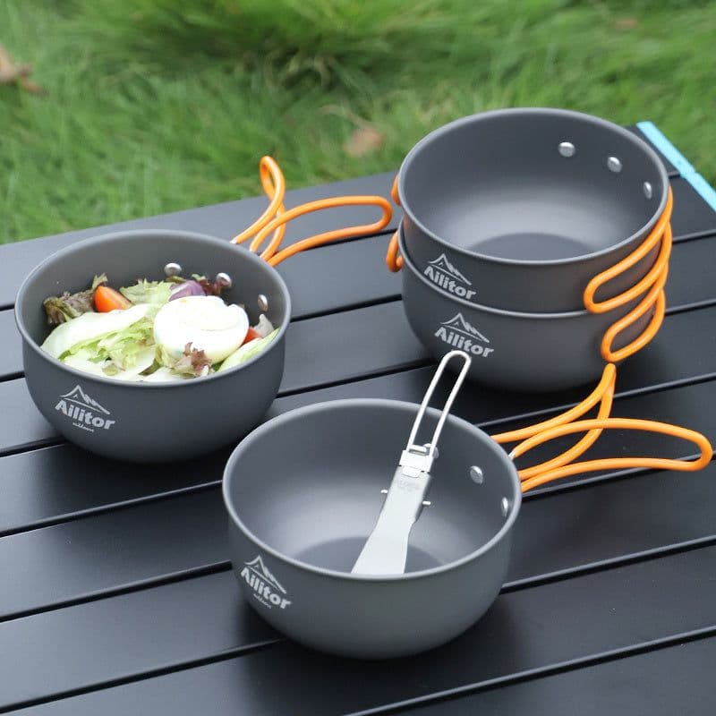 image-Outdoor Aluminum Alloy Folding Bowl For Camping And Portable