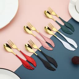 image-304 Stainless Steel Coffee Spoon Creative Net Red Wings Spoon Ice Cream Spoon Dessert Spoon Fork Spoon Spoon Gift Tableware