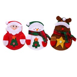 image-Christmas Decoration Restaurant Hotel Layout Pocket Fork Knife Cutlery Holder Santa Claus Fork Knife Gloves Bag Table Decor
