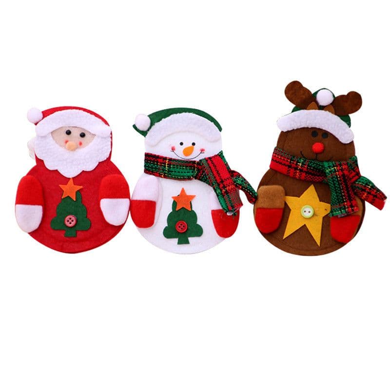 image-Christmas Decoration Restaurant Hotel Layout Pocket Fork Knife Cutlery Holder Santa Claus Fork Knife Gloves Bag Table Decor