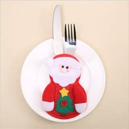 image-Christmas Decoration Restaurant Hotel Layout Pocket Fork Knife Cutlery Holder Santa Claus Fork Knife Gloves Bag Table Decor