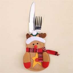 image-Christmas Decoration Restaurant Hotel Layout Pocket Fork Knife Cutlery Holder Santa Claus Fork Knife Gloves Bag Table Decor