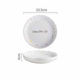 image-Household Simple Ceramic Terrazzo Plate Tableware