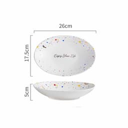 image-Household Simple Ceramic Terrazzo Plate Tableware