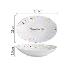 image-Household Simple Ceramic Terrazzo Plate Tableware