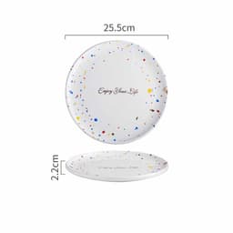 image-Household Simple Ceramic Terrazzo Plate Tableware