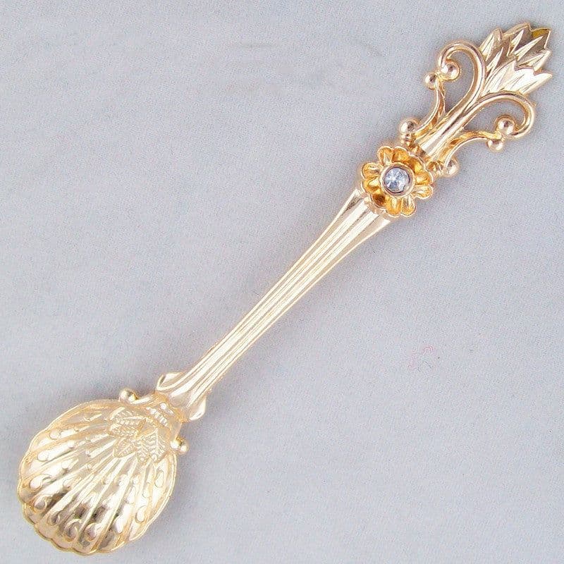 image-Creative Retro Pattern Alloy Stirring Dessert Spoon