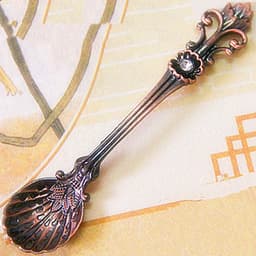 image-Creative Retro Pattern Alloy Stirring Dessert Spoon