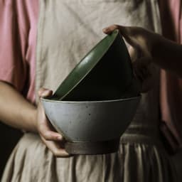 image-Jingdezhen Handmade Home Retro Noodle Soup High Legged Clay Bowl