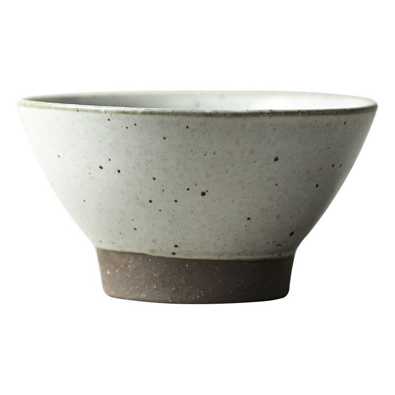 image-Jingdezhen Handmade Home Retro Noodle Soup High Legged Clay Bowl