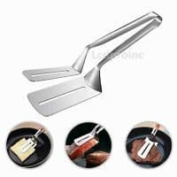 image-Stainless Steel Steak Clamp Food Bread Meat BBQ Clip Tongs Kitchen Cooking Tool