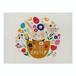image-Home Cartoon Rabbit Kitchen Insulation Coaster Anti-scalding Cotton And Linen Western Placemat