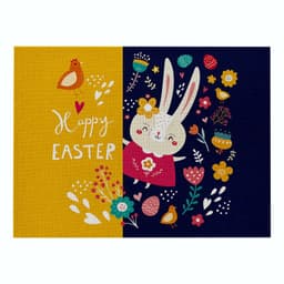 image-Home Cartoon Rabbit Kitchen Insulation Coaster Anti-scalding Cotton And Linen Western Placemat