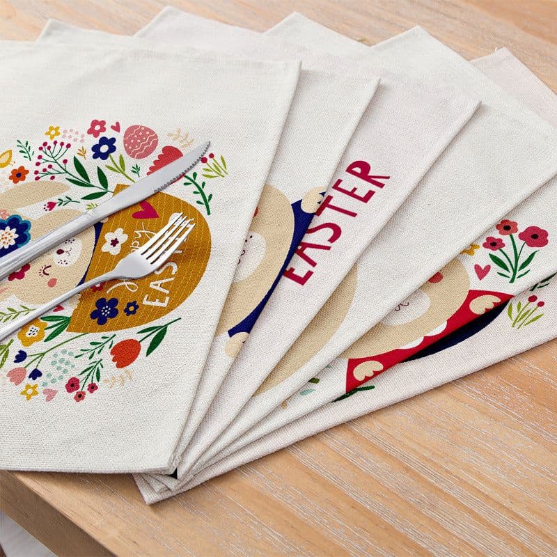 image-Home Cartoon Rabbit Kitchen Insulation Coaster Anti-scalding Cotton And Linen Western Placemat