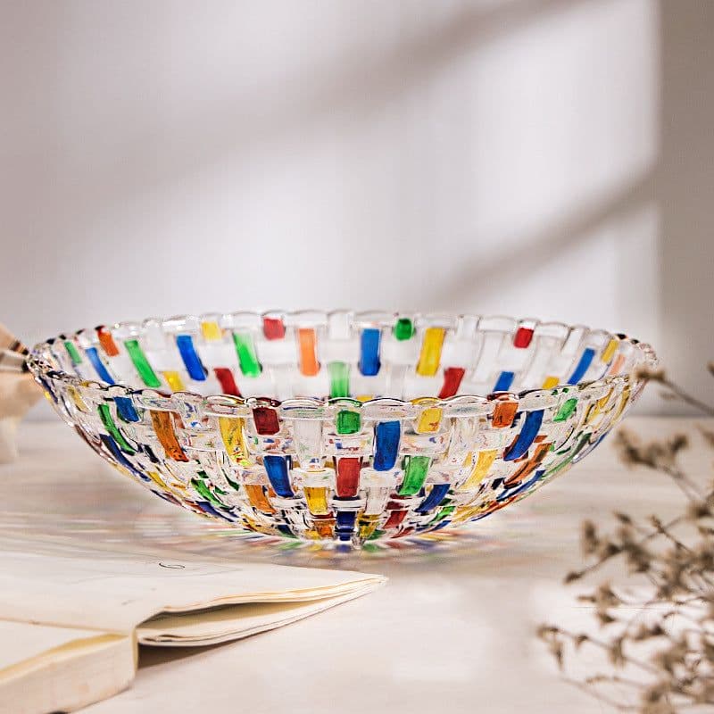 image-Stained Glass Vase Fruit Plate Jar Goblet Home Decor Utensils